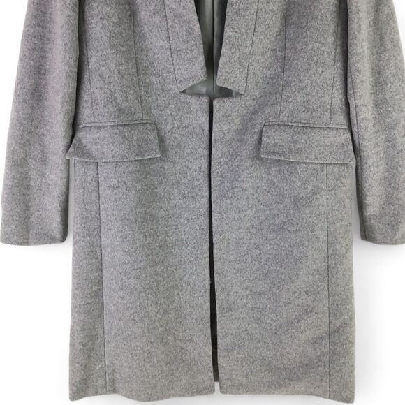 J. Crew Collection Womens Long Wool Cashmere Coat sz 4 Gray Open Front J6145 - Picture 8 of 14